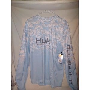 NWT HUK FISHERMAN MEDIUM CREW INSIDE REEF FADE WATER Sun Protection
